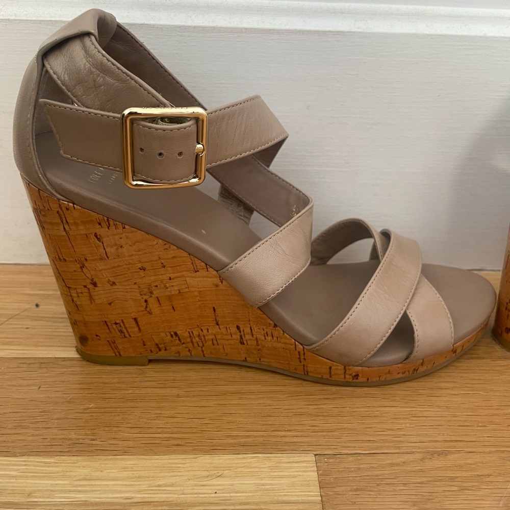 Cole Haan Wedge Sandals in Taupe, size 8.5